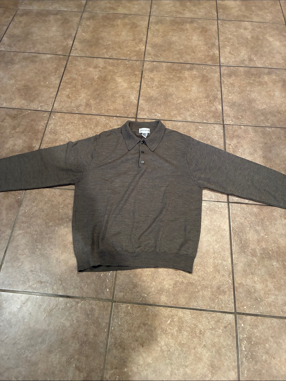 Alfani Men's V-Neck Polo Sweater in Dark Brown